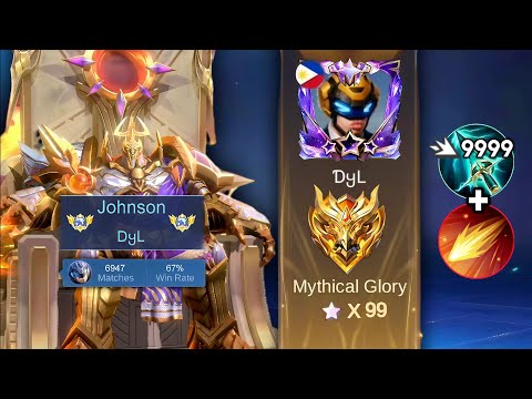 GLOBAL JOHNSON BEST BUILD FOR SOLO RANK FULL GAMEPLAY!! (No cut, no edit) - Mobile Legends