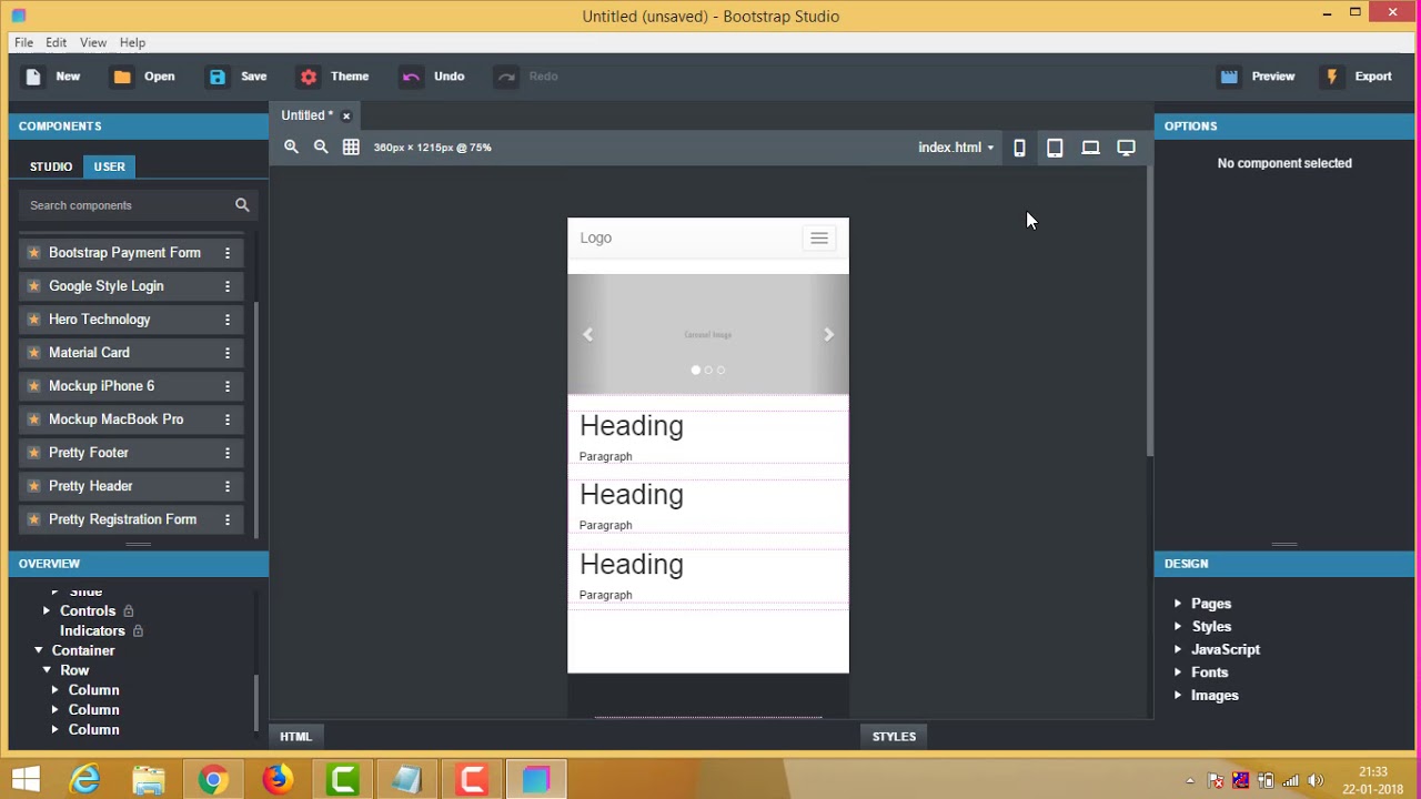 Bootstrap || Bootstrap Studio || Create responsive website using bootstrap studio