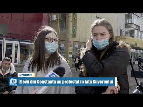 Elevii din Constanța au protestat în fața Guvernului