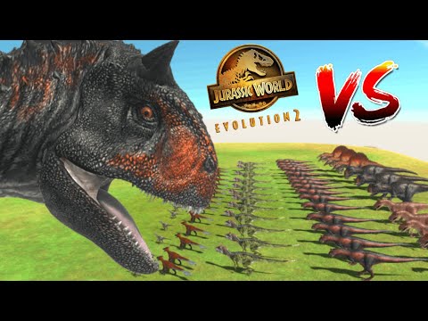 CARNOTAURUS vs 50 DINOSAURS ARMY - Animal Revolt Battle Simulator