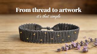 Elegant Dark Grey Macrame Cuff Bracelet Tutorial | Complete DIY Guide for New Macrame Makers