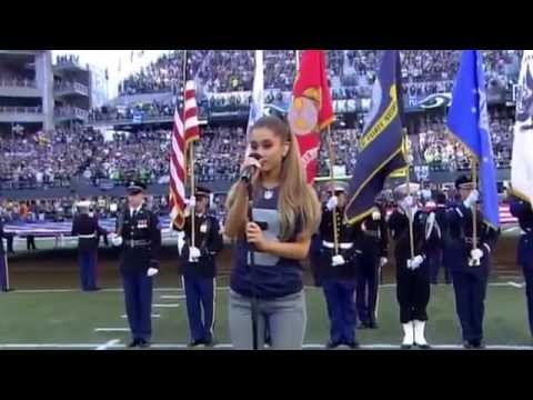 [Opening NFL 2014] Ariana Grande singing USA National Anthem