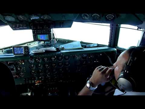 View of the cockpit of a DC-7B