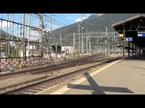 Bahnverkehr in Brig am 06.09.13 - Churchill und Mutz in Brig