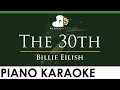 Billie Eilish - The 30th - LOWER Key (Piano Karaoke Instrumental)