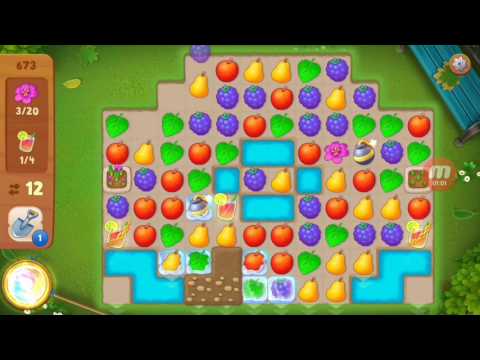 Gardenscapes - New Acres Level 673 Gameplay - Must watch!
