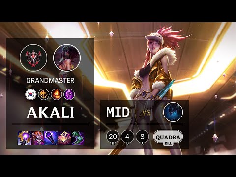 Akali Mid vs Nocturne - KR Grandmaster Patch 11.13