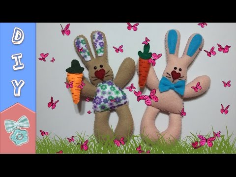 🎥 COELHA E COELHO DE FELTRO * DIY - Faça você mesmo