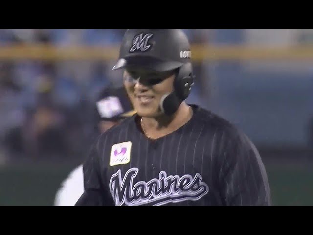 【9回表】相手を突き放す!! マリーンズ・山口航輝のレフトへの2点タイムリー2ベースヒット!! 2022年4月12日 福岡ソフトバンクホークス 対 千葉ロッテマリーンズ