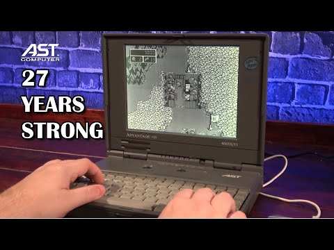 Retro Gaming on a 27 Year old AST 486 Laptop [AST Advantage! NB 486SX/33]