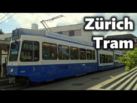 Zürich Tram Linie 7 - Mitfahrt vom HB nach Wollishofen am offenen Fenster + zahlreiche Stadtbilder