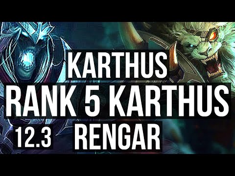 KARTHUS vs RENGAR (JNG) | Rank 5 Karthus, 10/2/8, Dominating | NA Challenger | 12.3