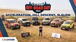 Thar vs Jimny, Gloster vs Hilux, Defender vs G-Class | CarWale Off-Road Day 2023 | Pt 1