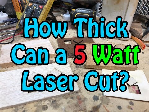Part of a video titled How thick can a 5 watt laser cut? - YouTube