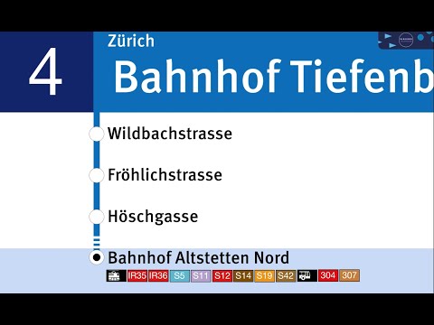 VBZ Ansagen » 4 Bahnhof Tiefenbrunnen — Bahnhof Altstetten Nord | 2024 | SLBahnen