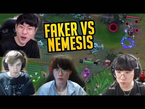 Faker vs Nemesis Solo Kill - Random Stream Highlights (Translated)