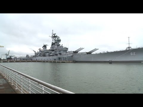 Battleship U. S. S. New Jersey Moving From Camden To Navy Yard In Philadelphia