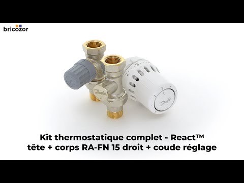 Kit thermostatique complet tête + corps RA-FN 15 équerre + coude de réglage - React™ DANFOSS