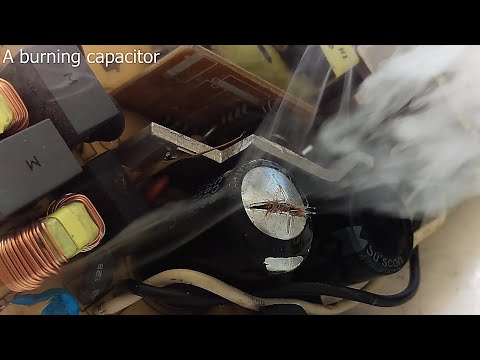 Burning electronic board, capacitor, ic circuit.