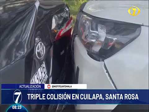 Triple colisión en Cuilapa Santa Rosa, deja una persona herida
