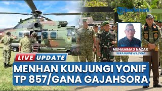 Menhan Sjafrie Sjamsoeddin Tiba di Yonif TP 857/Gana Gajahsora, Berangkat Pakai Heli Milik TNI AD