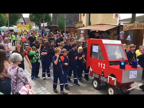 1/2 Festumzug zum 30. Straßenfest in Schwegenheim