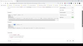 YouTube video 'Leetcode Weekly contest 294 Easy - Percentage of Letter in String'