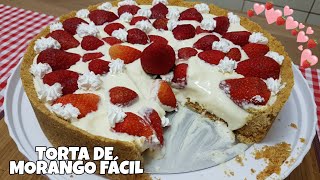 A MELHOR TORTA DE MORANGO QUE JÁ COMI// FÁCIL E DELICIOSA.🍓💖