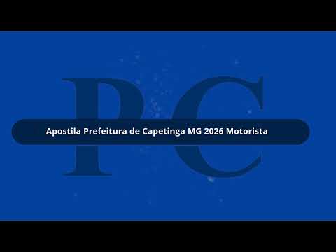 Apostila Prefeitura de Capetinga MG 2026 Motorista
