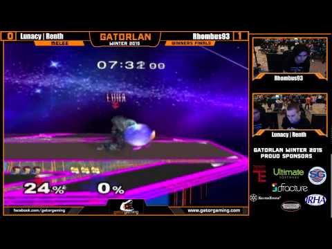 GatorLAN Winter 2015: SSBM Winners Finals - Rhombus93 (Fox) vs Lunacy|Renth (Ganon)