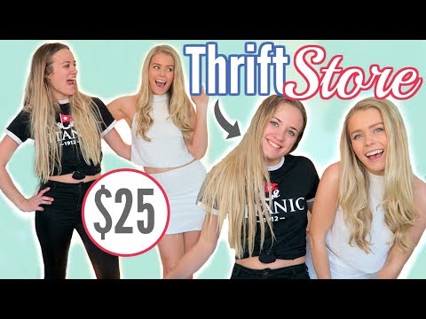 $25 THRIFT STORE/CHARITY SHOP OUTFIT CHALLENGE - Friend's Buy Each Others Outfits!