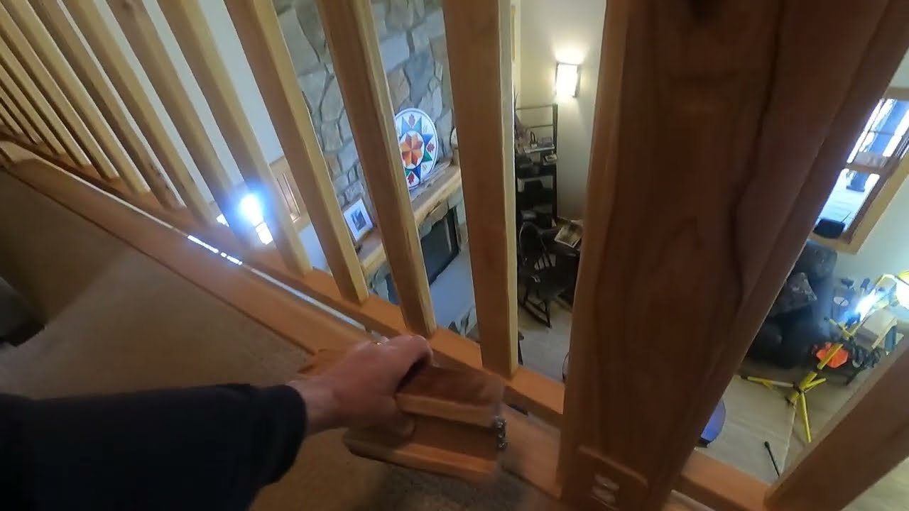 Walk Through Entire Rustic Hickory Railing and Stairs