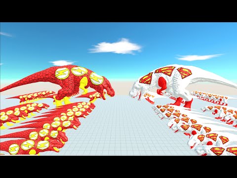 ALL Flash T-Rex vs Super White T-Rex Death Run - Animal Revolt Battle Simulator