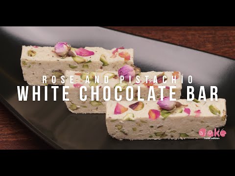 Rose and Pistachio White Chocolate Bar