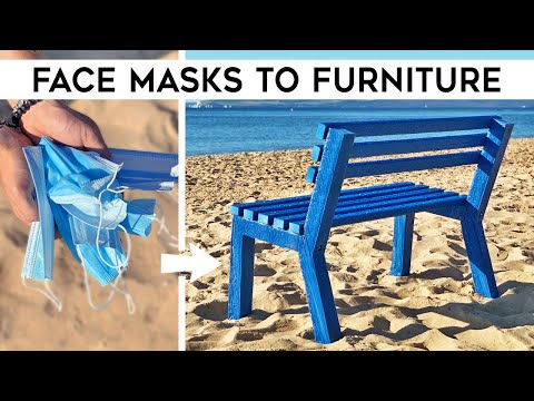 Old Face Masks Recycled into a Park Bench