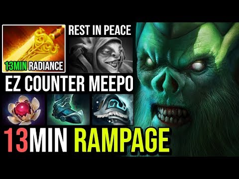 WTF 13Min Radiance + Rampage Necrophos - Super Tanky Ez Counter Meepo Mid 24Kills EPIC JUNGLE Dota 2