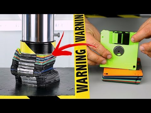 60 SECONDS Experiment - HYDRAULIC PRESS VS Floppy disks | CRASH TEST