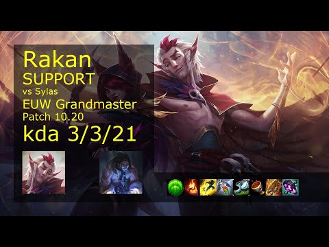 Rakan Support vs Sylas - EUW Grandmaster 3/3/21 Patch 10.20 Gameplay