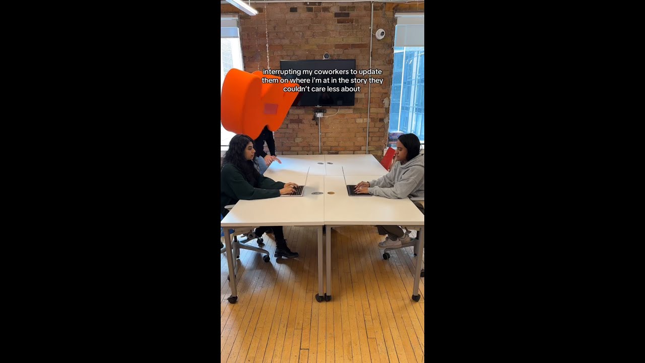 interrupting my coworkers to update them on a story they couldn't care less about