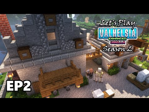 Mason Villager Home and Warehouse Valhelsia Enhanced Vanilla S2 Episode 2 | Minecraft 1.18.2