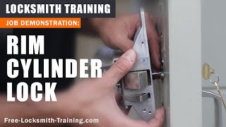 Replace Rim Cylinder | How to Install New Lock on Push Bar Exit Door | Free-Locksmith-Training.com