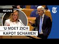 Wilders furieus: 'U maakt Nederland kapot!'
