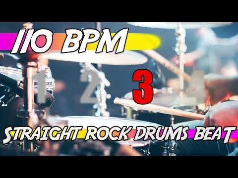 ✅ 110 BPM Backing Track 🥁 Ten minutes of straight rock drums beat