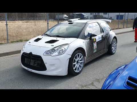 Tech-Mol Tarmac Masters wjazd na serwis po OS2, 10.04.2022, Płachytka, Tochowicz, Majcher, Sękowski