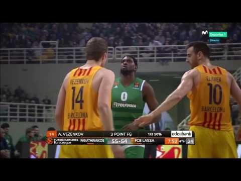 Euroleague: Alexander Vezenkov vs Panathinaikos 24.01.2017 (8Pts)