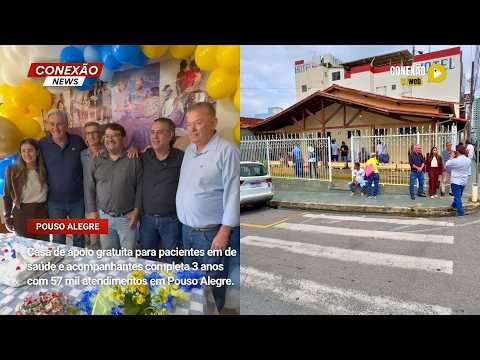 Vídeo: Casa de apoio gratuita para pacientes de saúde e acompanhantes completa 3 anos com 57 mil atendimentos em Pouso Alegre.