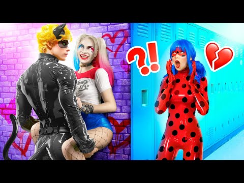 Harley Quinn stole Ladybug's boyfriend! Harley Quinn and Cat Noir are now a couple!