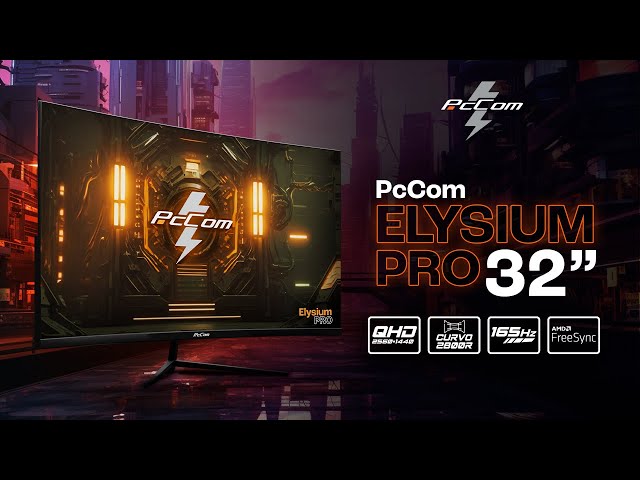 PcCom Elysium Pro 32" LED QHD 165Hz FreeSync Curvo video