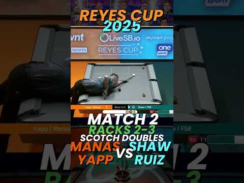 Reyes Cup 2025 Match 2- Racks 2-3 Manas \ Yapp vs Shaw \ Ruiz #ppsn #9ball #9ballpool #reyescup