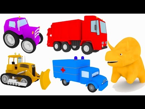Lerne Farben mit Lastwagen und Dino dem Dinosaurier | Lehrreiche Cartoons für Kinder und Kleinkinder